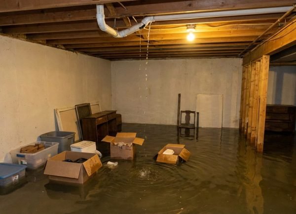 Flooded Basement scene from a busted pipe in the ceiling2