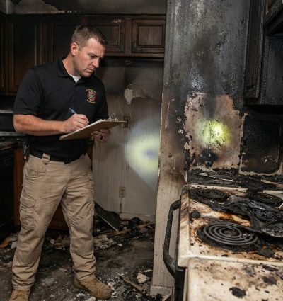 Inspector-Assesing-Fire-damage-tinton-falls-central-jersey-mitigation